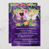 妖精の女の子魔法グリッタートロピカルガーデンきらめく 招待状 (正面/裏面)