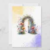 妖精の女の子 1歳の誕生日パーティー招待状 招待状 (裏面)