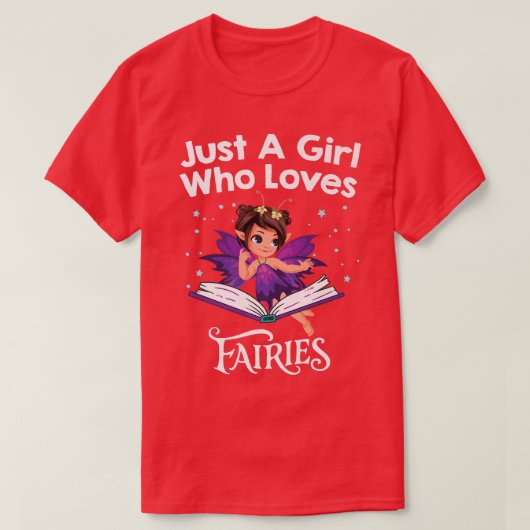 妖精の女の子Tシャツただの女の子フェアリーを愛する Tシャツ (デザイン正面)