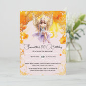 妖精の女エレガントの子オレンジの誕生日パーティー 招待状 (スタンド正面)