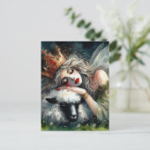 妖精の女王がペットの羊の上で眠る ポストカード (スタンド正面)