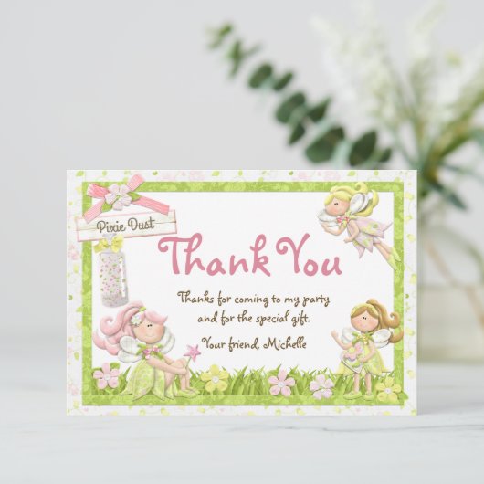 妖精の妖精の誕生会のサンキューカード サンキューカード (スタンド正面)