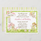 妖精の妖精の誕生日のパーティの招待状 招待状 (正面/裏面)