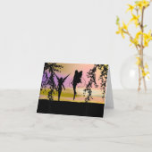 妖精の姉妹のメッセージカード カード (黄色い花)