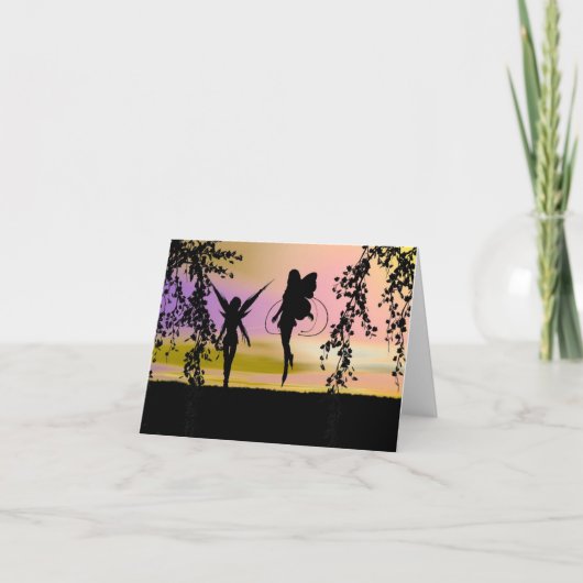 妖精の姉妹のメッセージカード カード (正面)