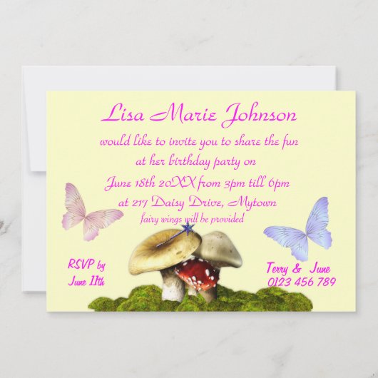 妖精の姫様の招待 招待状 (裏面)