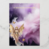 妖精の姫紫の金ゴールド神話のおとぎ話 箔招待状 (裏面)