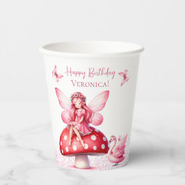 妖精の姫 ピンクのキノコの誕生日 紙コップ