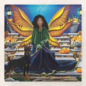 妖精の守護犬 ガラスコースター (正面)