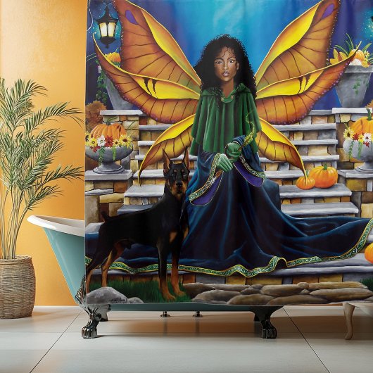 妖精の守護犬 シャワーカーテン