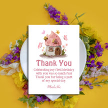 妖精の家感謝してい女の子の誕生日ピンク