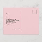 妖精の少女のサンキューカード インビテーションポストカード (裏面)