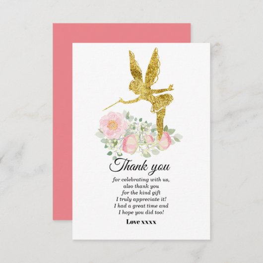 妖精の少女のサンキューカード サンキューカード (正面/裏面)