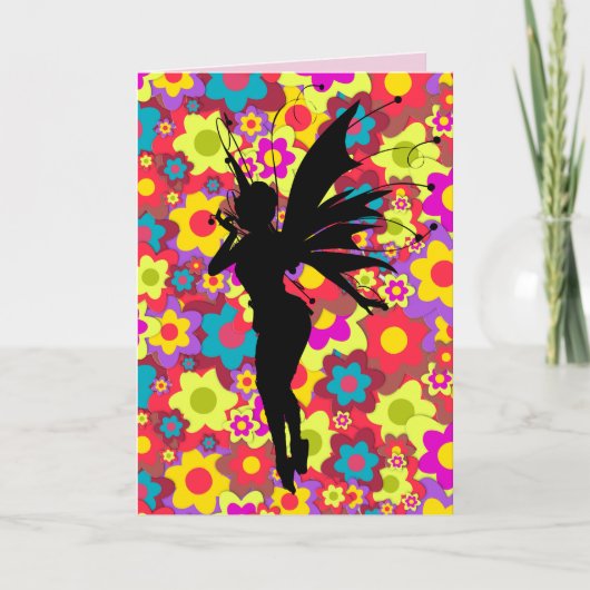 妖精の少女の誕生日グリーティングカード カード (正面)