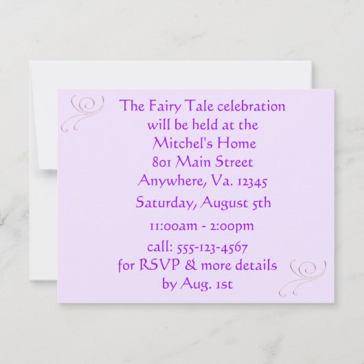 妖精の尾パーティの招待状 招待状 (裏面)