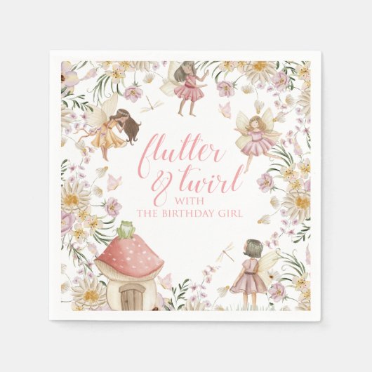 妖精の山花誕生日 スタンダードカクテルナプキン (正面)
