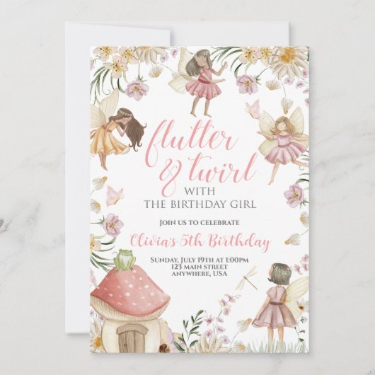 妖精の山花誕生日 招待状 (正面)