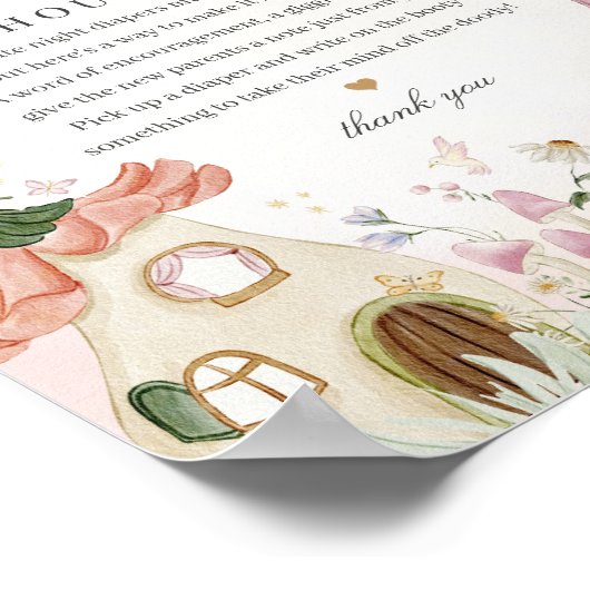 妖精の庭おむつ思考ベビーお洒落シャワー ポスター (角)