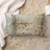 妖精の庭でトンボの月光 ランバークッション (ブランケット)