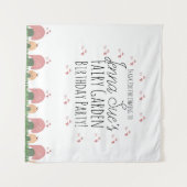 妖精の庭のキノコとてんとう虫と蝶々 タペストリー (正面(横))