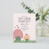 妖精の庭のキノコとてんとう虫と蝶 ポストカード (スタンド正面)