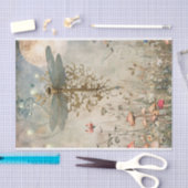 妖精の庭のデコパージュでドラゴンフライ月明かり 薄葉紙 (クラフト)