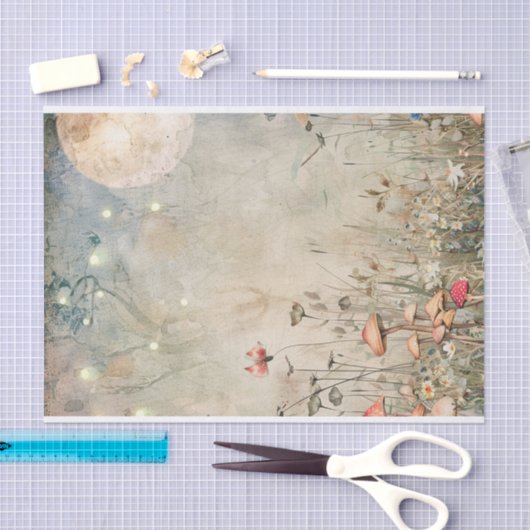 妖精の庭のデコパージュのエーテルの月明かり 薄葉紙 (クラフト)