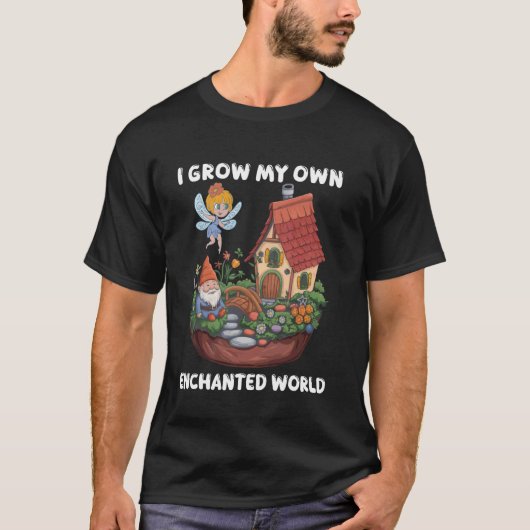 妖精の庭のミニチュアフィギュリン好きな妖精 Tシャツ (正面)