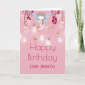 妖精の庭の女の子が、男の子のジャーライトをピンクに振る カード (正面)