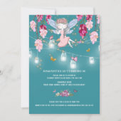 妖精の庭の女の子スイングのメイソンのjarライトピンク 招待状 (正面)