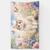 妖精の庭の子猫バナー 横断幕 (縦)