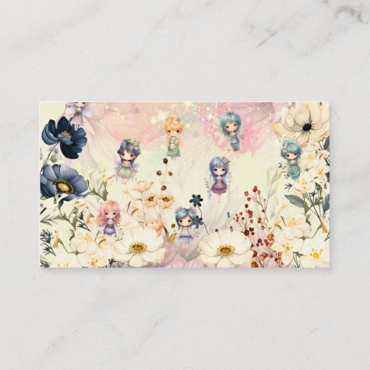 妖精の庭の水の色子供の誕生日 エンクロージャーカード (裏面)