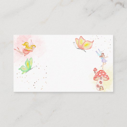 妖精の庭の水の色子供の誕生日 エンクロージャーカード (裏面)