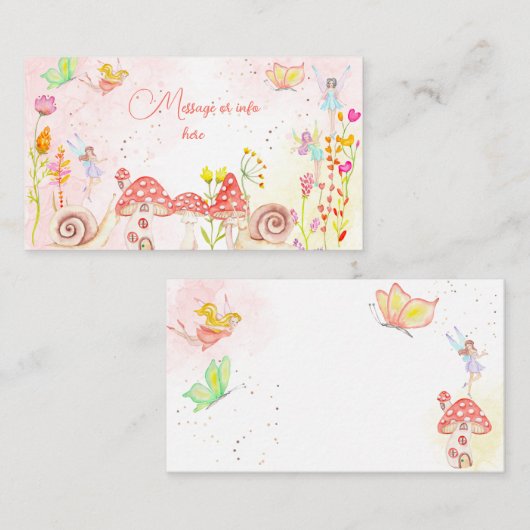 妖精の庭の水の色子供の誕生日 エンクロージャーカード (正面/裏面)