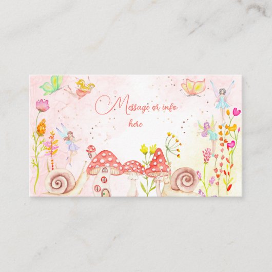 妖精の庭の水の色子供の誕生日 エンクロージャーカード (正面)