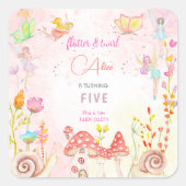 妖精の庭の水の色子供の誕生日 スクエアシール (正面)