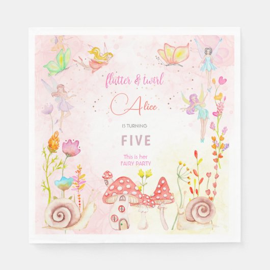 妖精の庭の水の色子供の誕生日 スタンダードランチョンナプキン (正面)