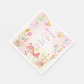 妖精の庭の水の色子供の誕生日 スタンダードランチョンナプキン (角)