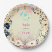 妖精の庭の水の色子供の誕生日 ペーパープレート (正面)