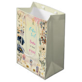 妖精の庭の水の色子供の誕生日 ミディアムペーパーバッグ (正面アングル)