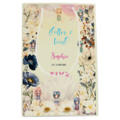 妖精の庭の水の色子供の誕生日 ミディアムペーパーバッグ (正面)