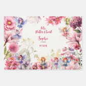 妖精の庭の水の色子供の誕生日 ラッピングペーパーシート (正面)