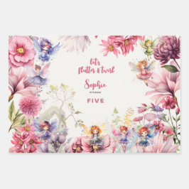 妖精の庭の水の色子供の誕生日 ラッピングペーパーシート