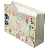 妖精の庭の水の色子供の誕生日 ラージペーパーバッグ (正面アングル)