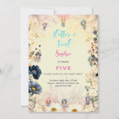 妖精の庭の水の色子供の誕生日 招待状 (正面)