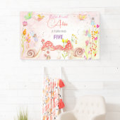 妖精の庭の水の色子供の誕生日 横断幕 (インサイチュ)