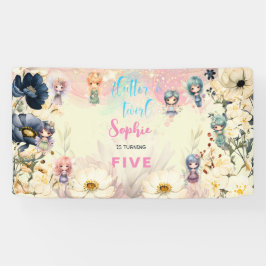 妖精の庭の水の色子供の誕生日 横断幕