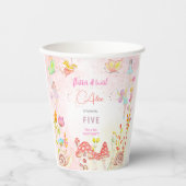 妖精の庭の水の色子供の誕生日 紙コップ (正面)