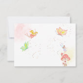 妖精の庭の水彩画の子供の誕生日 サンキューカード (裏面)