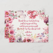 妖精の庭の水彩画 キッズバースデー サンキューカード (正面/裏面)